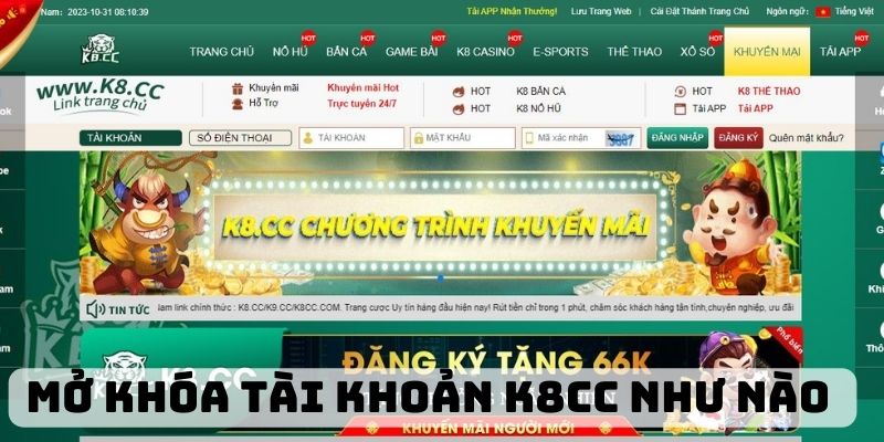 Cách mở lại tài khoản K8cc