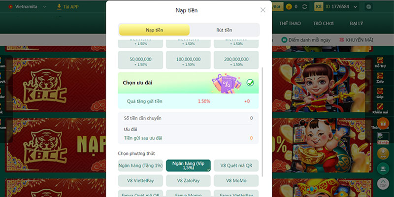 Lựa chọn hình thức nạp tiền K8cc phù hợp và thuận tiện nhất 