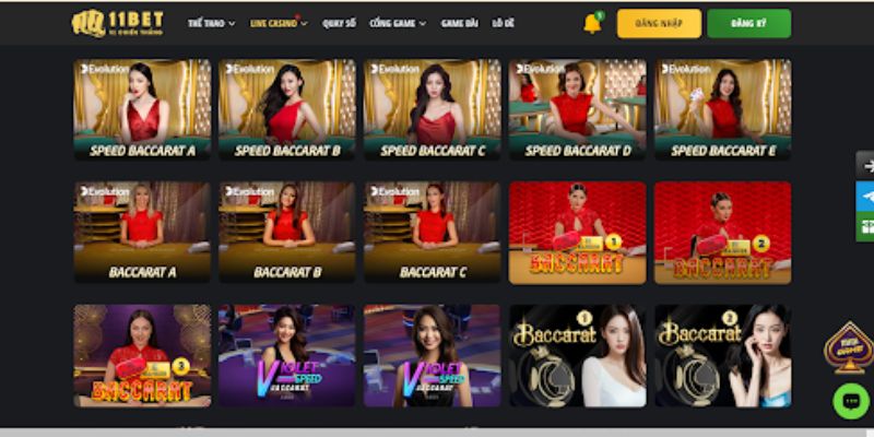 Vô số bàn cược Baccarat tại Live Casino của 188BET cho bạn lựa chọn